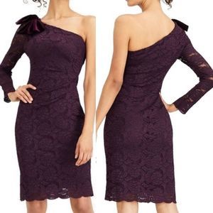 Jessica Howard Lace One Shoulder Dress Plum Size 8